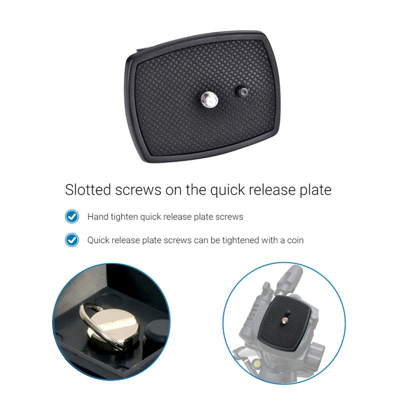 Pomya Quick Release Plate,Professional Tripod Head Adapter Clamp QR Plate Replacement for Velbon -249Q Pan Head and CX-444 / CX-460 Mini/CX-Compact/CX-888 Tripods Quick Release Plate - Image 4